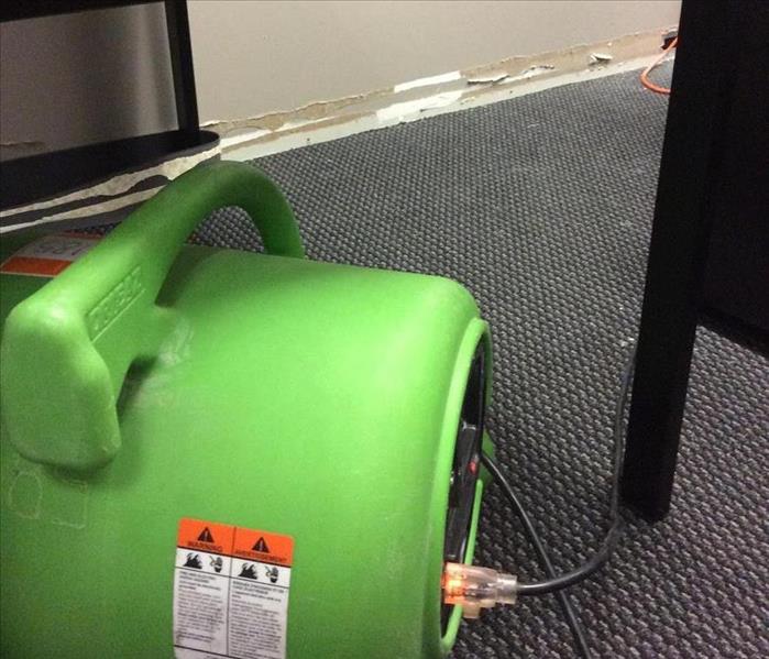 SERVPRO Dryer at commercial office water damage site
